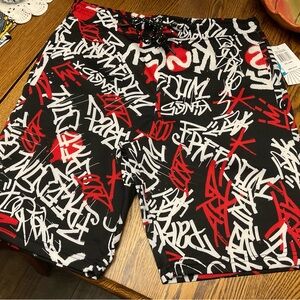 1-2026 Fresh Men's Athletic Shorts - Black, Red, White. Large retails $52.00